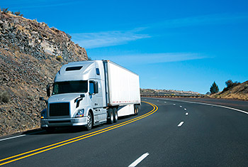 Tractor trailer on highway