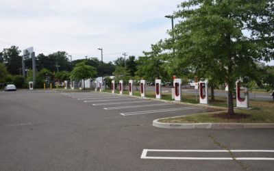 14 Tesla Superchargers at Milford, CT Mall